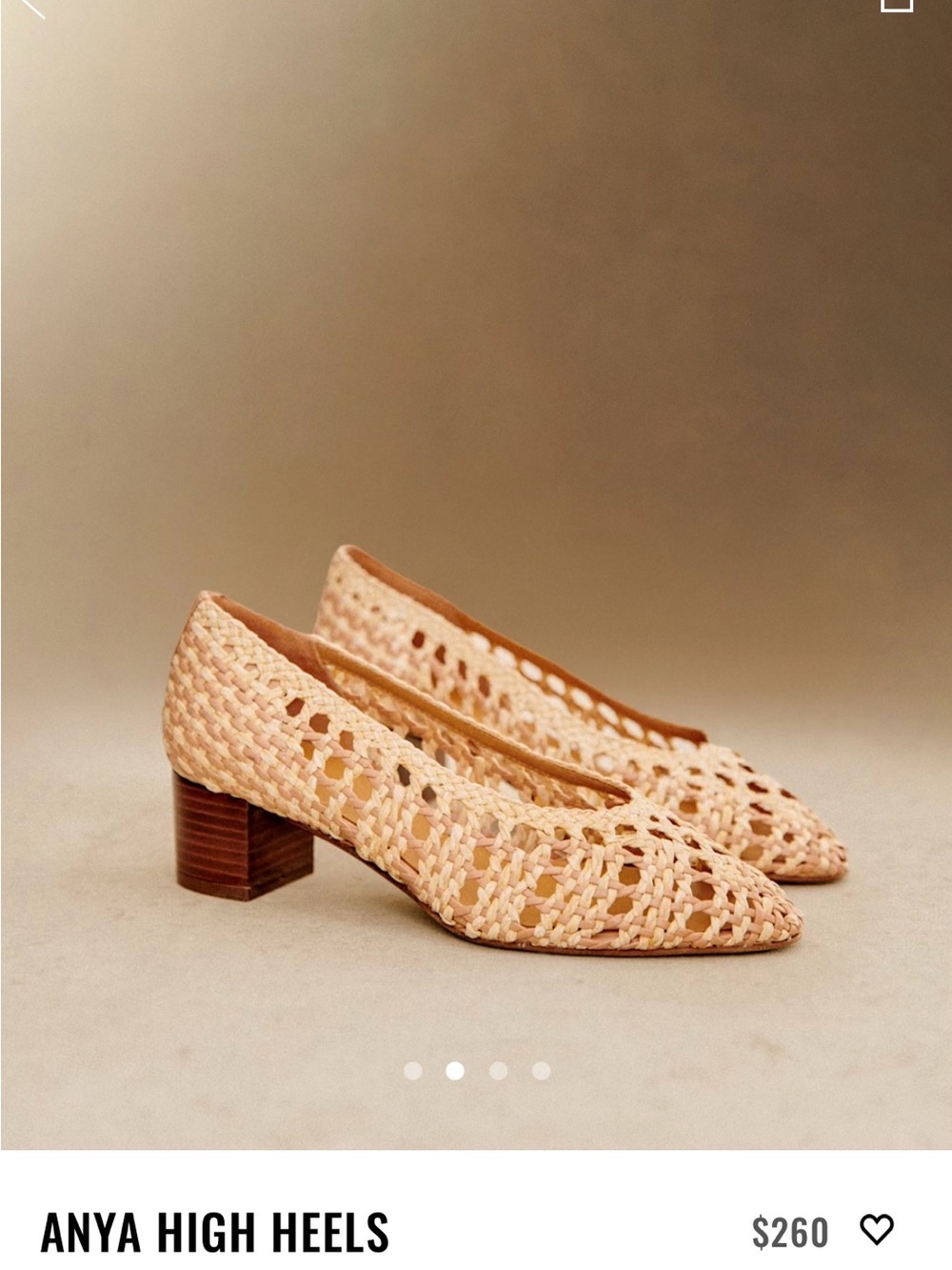 NWT Anya Sezane Woven Low Block Heel Pumps - Natural Tan - Picture 2 of 6
